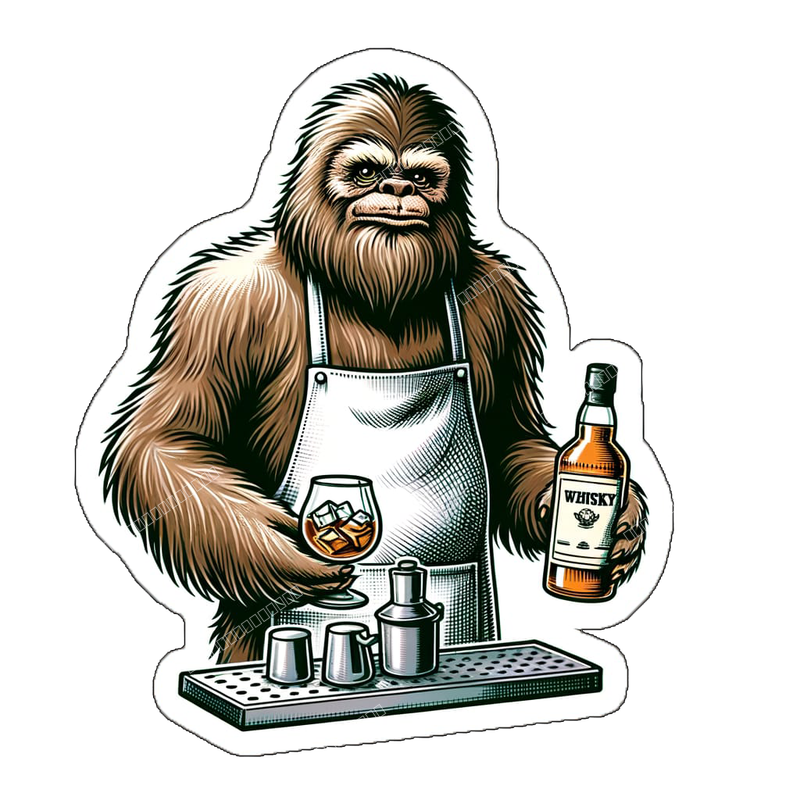 sasquatch bartender apron