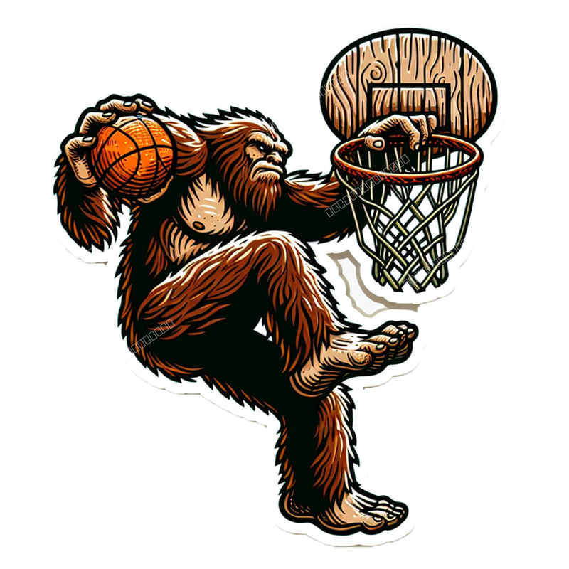sasquatch dunking basketball