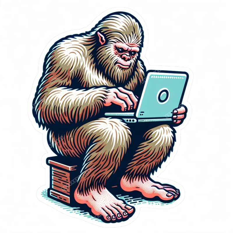 sasquatch using computer